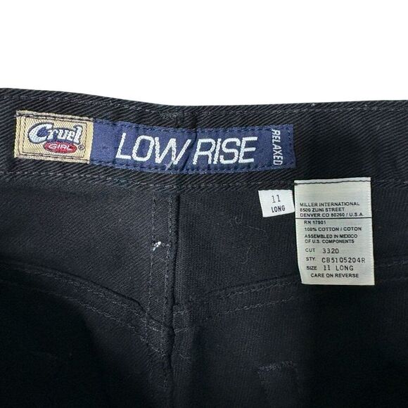 Cruel Girls Low Rise Relaxed Fit Jeans Black Size 11 Long Jeweled Pockets - Picture 7 of 8